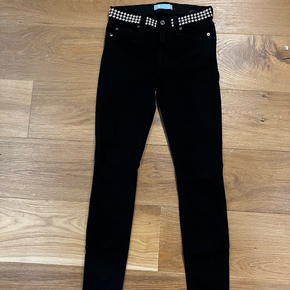 Black Studded 7 Women's Jeans